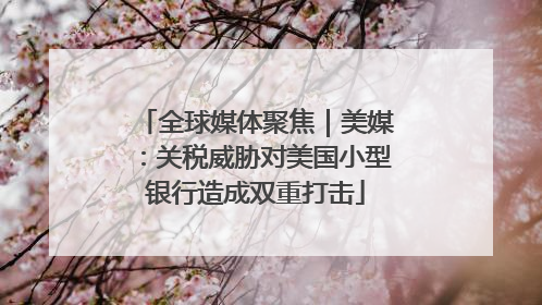 全球媒体聚焦｜美媒：关税威胁对美国小型银行造成双重打击