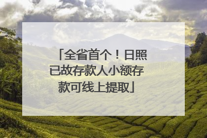 全省首个！日照已故存款人小额存款可线上提取
