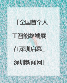 全国首个人工智能终端展在深圳启幕_深圳新闻网