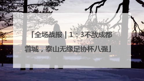 全场战报｜1：3不敌成都蓉城，泰山无缘足协杯八强