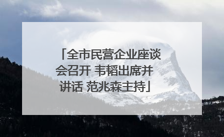 全市民营企业座谈会召开 韦韬出席并讲话 范兆森主持