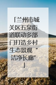 兰州市城关区五泉街道联动多部门打造乡村生态景观“洁净长廊”