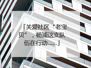 关爱社区“老宝贝”，杨浦这支队伍在行动……