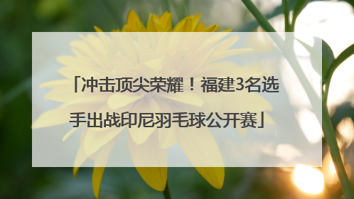 冲击顶尖荣耀！福建3名选手出战印尼羽毛球公开赛