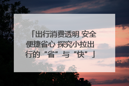 出行消费透明 安全便捷省心 探究小拉出行的“省”与“快”