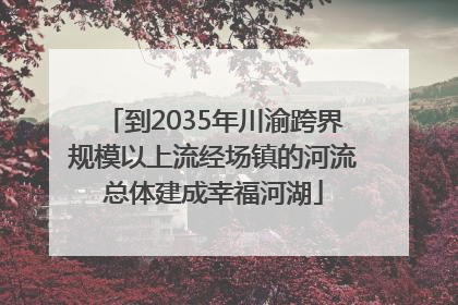 到2035年川渝跨界规模以上流经场镇的河流总体建成幸福河湖