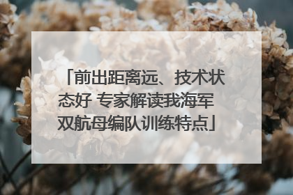 前出距离远、技术状态好 专家解读我海军双航母编队训练特点