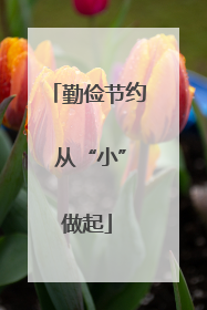 勤俭节约 从“小”做起
