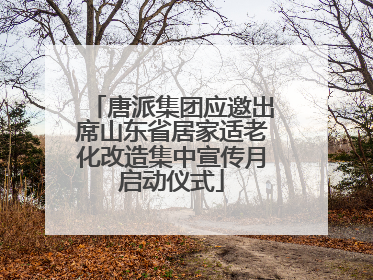 唐派集团应邀出席山东省居家适老化改造集中宣传月启动仪式