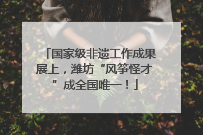 国家级非遗工作成果展上，潍坊“风筝怪才”成全国唯一！