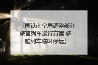 国铁南宁局调整部分旅客列车运行方案 多趟列车临时停运