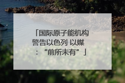 国际原子能机构警告以色列 以媒：“前所未有”