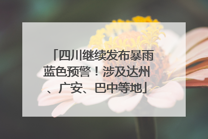 四川继续发布暴雨蓝色预警！涉及达州、广安、巴中等地