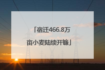 宿迁466.8万亩小麦陆续开镰