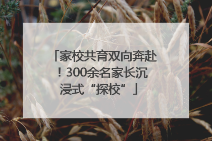 家校共育双向奔赴！300余名家长沉浸式“探校”