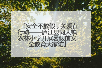 安全不放假，关爱在行动——庐江县同大镇农林小学开展暑假前安全教育大家访