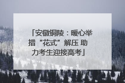 安徽铜陵：暖心举措“花式”解压 助力考生迎接高考