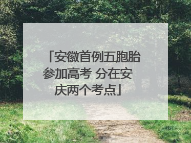 安徽首例五胞胎参加高考 分在安庆两个考点