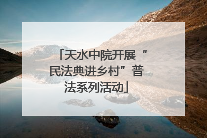 天水中院开展“民法典进乡村”普法系列活动