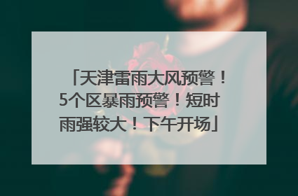 天津雷雨大风预警！5个区暴雨预警！短时雨强较大！下午开场
