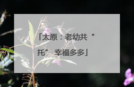 太原：老幼共“托” 幸福多多