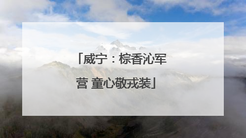 威宁：棕香沁军营 童心敬戎装