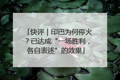 快评｜印巴为何停火？已达成“一场胜利，各自表述”的效果