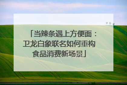 当辣条遇上方便面：卫龙白象联名如何重构食品消费新场景