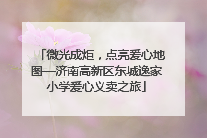 微光成炬，点亮爱心地图—济南高新区东城逸家小学爱心义卖之旅