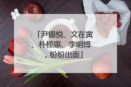 尹锡悦、文在寅、朴槿惠、李明博，纷纷出面