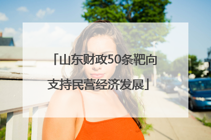 山东财政50条靶向支持民营经济发展