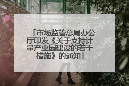 市场监管总局办公厅印发《关于支持计量产业园建设的若干措施》的通知