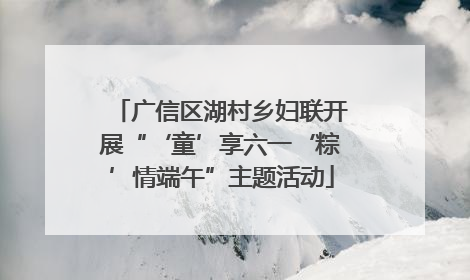 广信区湖村乡妇联开展“‘童’享六一‘粽’情端午”主题活动