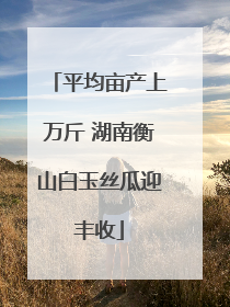 平均亩产上万斤 湖南衡山白玉丝瓜迎丰收