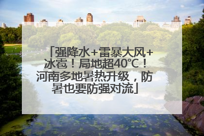 强降水+雷暴大风+冰雹！局地超40℃！河南多地暑热升级，防暑也要防强对流