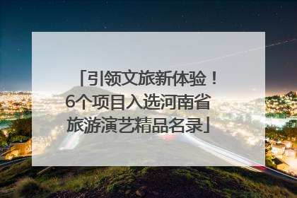 引领文旅新体验！6个项目入选河南省旅游演艺精品名录