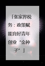 张家界税务：政策赋能育好青年创业“金种子”