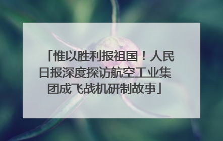 惟以胜利报祖国！人民日报深度探访航空工业集团成飞战机研制故事