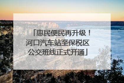 惠民便民再升级！河口汽车站至保税区公交班线正式开通