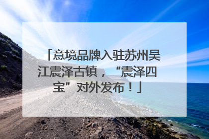 意境品牌入驻苏州吴江震泽古镇，“震泽四宝”对外发布！