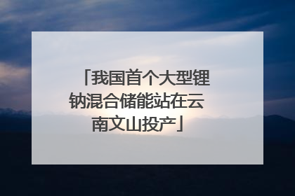 我国首个大型锂钠混合储能站在云南文山投产