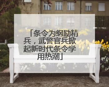 条令为纲励精兵，武警官兵掀起新时代条令学用热潮