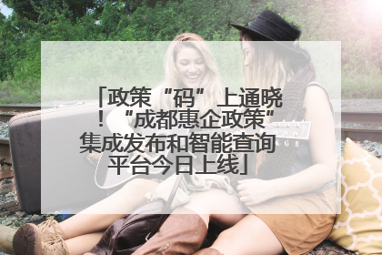 政策“码”上通晓！“成都惠企政策”集成发布和智能查询平台今日上线