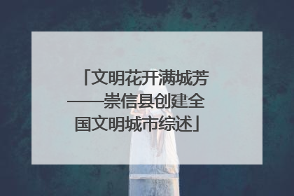 文明花开满城芳——崇信县创建全国文明城市综述