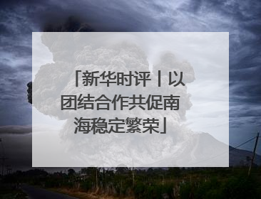 新华时评丨以团结合作共促南海稳定繁荣