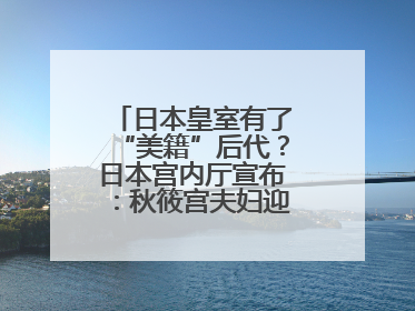 日本皇室有了“美籍”后代？日本宫内厅宣布：秋筱宫夫妇迎来首个孙辈