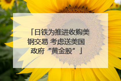 日铁为推进收购美钢交易 考虑送美国政府“黄金股”