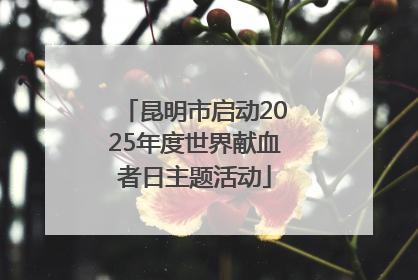 昆明市启动2025年度世界献血者日主题活动