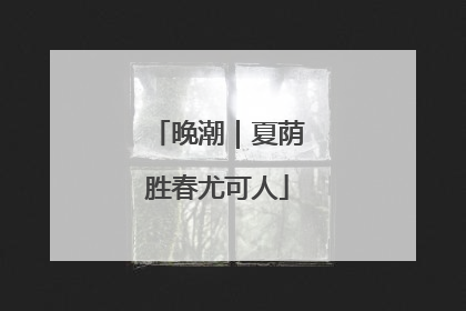 晚潮｜夏荫胜春尤可人