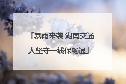 暴雨来袭 湖南交通人坚守一线保畅通